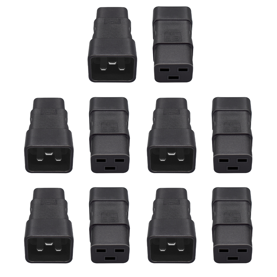 Strhowill 10 PCS C20 to C19 Adapter Plug, 16A 3 Pin Male to Female ...