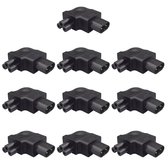 Strhowill 10 PCS C8 to C5 Left Angled Power Adapter, 90-Degree Low-Profile Plug for Audio Equipment, Projectors and Compatible Laptop Power Supplies