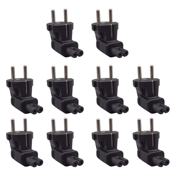 Strhowill 10 PCS EU Schuko to C7 Figure-8 Right Angle Adapter, for Neat Cable Management in Home Theater & Gaming Setup, 90 Degree Power Solution