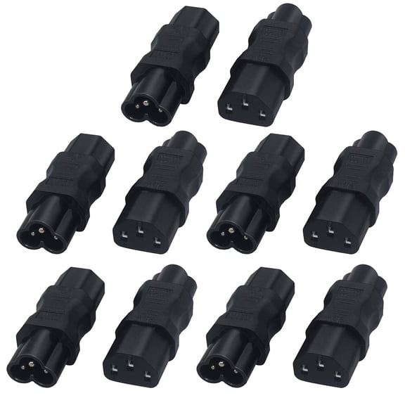 Strhowill 10 PCS IEC C6 to C13 Power Adapter, Streamline Corporate Laptop Power Setup with Universal C13 Cable Compatibility
