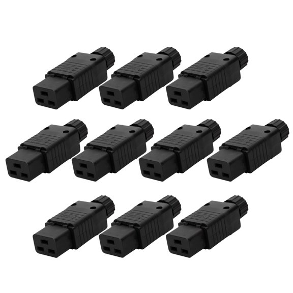 Strhowill 10 PCS IEC320 C19 Female Power Connector 16A/250V, Rewireable C19 Plug for Data Center Server, PDU, UPS, High Density Network Switch