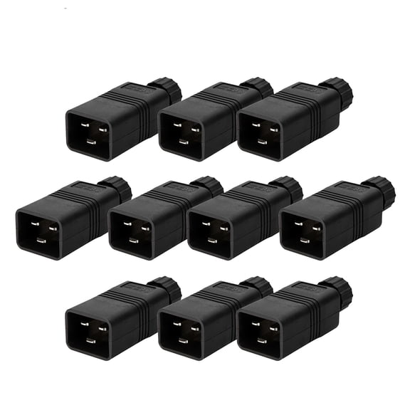 Strhowill 10 PCS IEC320 C20 Male Power Connector 16A/250V, Rewireable C20 Plug for Data Center Server, Rack PDU, UPS, Network Switch