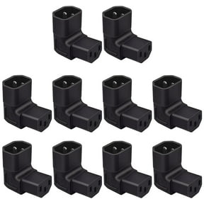 Strhowill 10 PCS Right Angle IEC C14 to C13 Power Adapter - 90 Degree Down Angled Plug for Server Rack Data Center and IT Room Cable Management