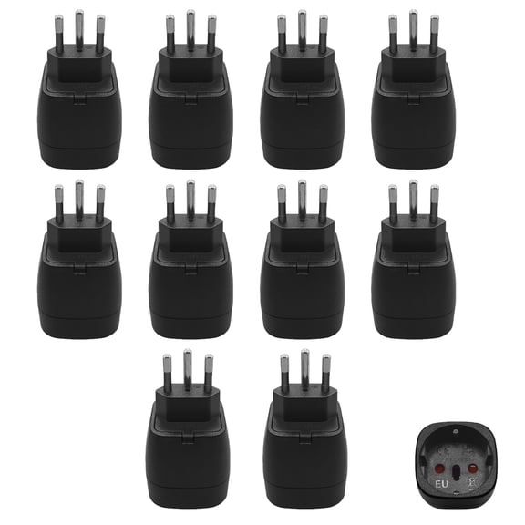 Strhowill 10 Pack Swiss Plug to EU Socket Adapter, 1 to 2 Splitter Converter, EU-11A-1CHE Swiss Male to European Standard Outlet Power Travel Adapter for Home and Travel Use