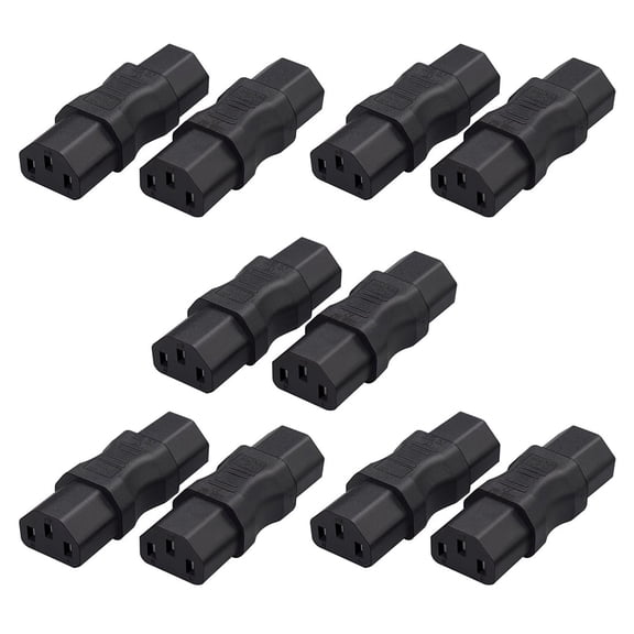 Strhowill 10 Pcs C13 Female to Female Power Adapter, Bulk Set for Server Room, Office IT, Data Center & Home Setup, Reliable Power Extension Solution for Multiple Electronics