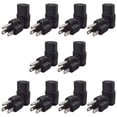 thumbnail image 1 of Strhowill 10 Pcs NEMA 5-15P to C13 90° Right-Angle Adapter Plug,US 3-Prong Plug to IEC C13 Connector for Server Cabinets, Workshops & Home Offices, 1 of 9