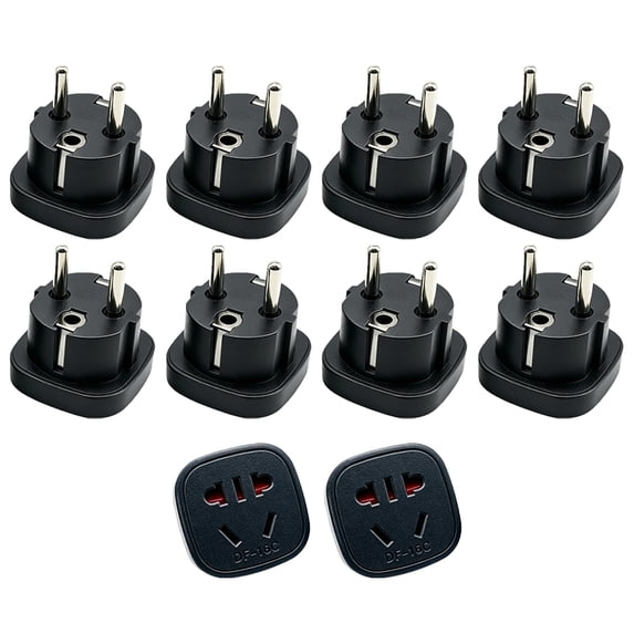 Strhowill 10pcs DF-16C Black EU Type F Schuko Travel Power Adapter ...
