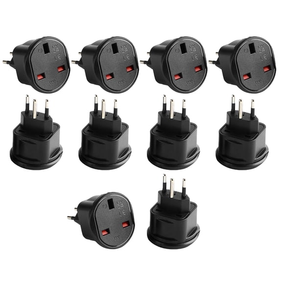 Strhowill 10pcs UKS11A1 black Switzerland Travel Plug Adapter, UK TypeG Female Socket to Swiss TypeJ 3Pin Male Power Adaptor for European Overseas Travel