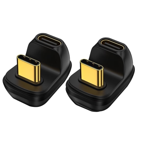 Strhowill 2 Pack 180 Degree USB C 4.0 Adapter 40Gbps，Extender PD 100W Fast Charging 8K@60Hz for Laptop,Tablet,Type C Device(U Shape)