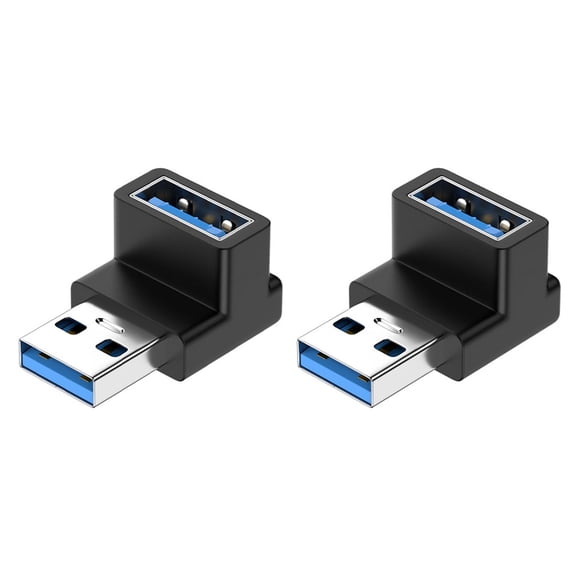 Strhowill 2 Pack 90 Degree USB 3.0 Adapter,USB A Male to Female Right Angle Connector 10Gbps,UP Angle Type A to A Adapter for Hard Drive, Keyboard, Laptop90 Degree