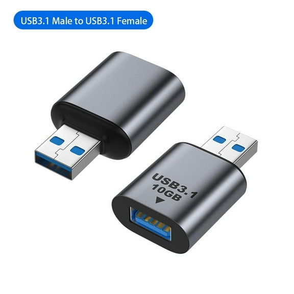 Strhowill 2 Pack USB 3.1 Male to Female Adapter - 10Gbps High Speed,USB Type A Converter for External HDD,Flash Drive,PC,Laptop & More
