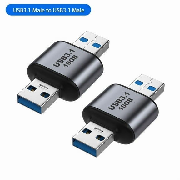 Strhowill 2 Pack USB 3.1 Male to Male OTG Adapter,10Gbps USB-A to USB-A Cable Connector,for Data Transfer,Flash Drives,Laptop,PC,Android Devices