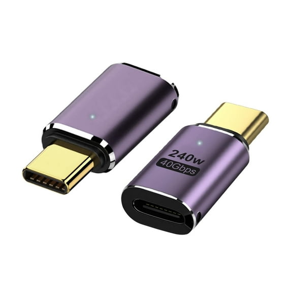 Strhowill 2 Pack USB Type C Extender with LED Light,240W 40Gbps Male to Female Extension Adapter With 8K Video Display for Phone Laptop