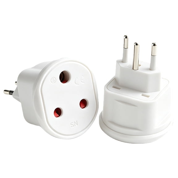 Strhowill 2 Pack White SN-11A-1 Swiss Standard 3 Pin Male Plug to Small South African Standard Socket Travel Power Adapter, Switzerland Type J Plug Adaptor