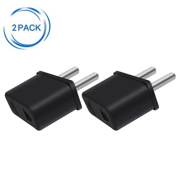 Strhowill 2 pcs Europe Travel Plug Adapter,European plug to 2 holes Adapter,2 Cylindrical pin plugEU male plug,EU TO USA/Brazil/Germany 2 hole sockets trave plug