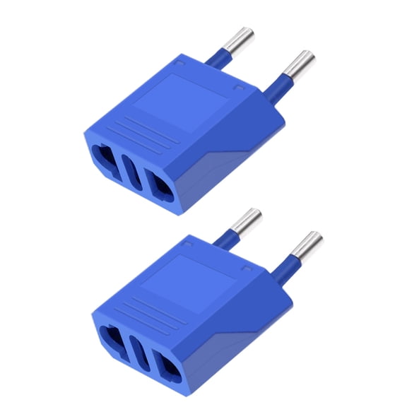 Strhowill 2 pcs Europe Travel Plug Adapter,Travel from US Canada America Mexico to EU Europe Italy France Germany Spain Outlets,European Adapter,2 Cylindrical pinEU male plug,6A 250V