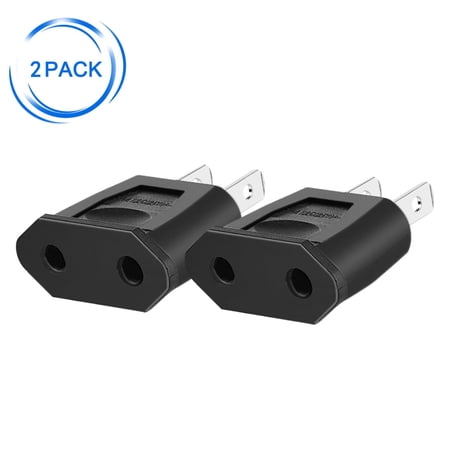 Strhowill 2 pcs Socket Plug Adapter Europe EU Euro TO US Travel Charger AC Power Converter,US 2 pin plug to EU 2 hole socket Power Jack Wall Plug Converter Travel Adapter,4.0mm hole