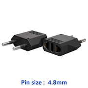 Strhowill 2 pcs US/AU TO EU Travel conversion charging conversion plug EU 4.8MM cylindrical plug 2 holes socket for US/EU Conversion plug US TO EU Travel plug,EuropeTravel Socket Plug Adapter
