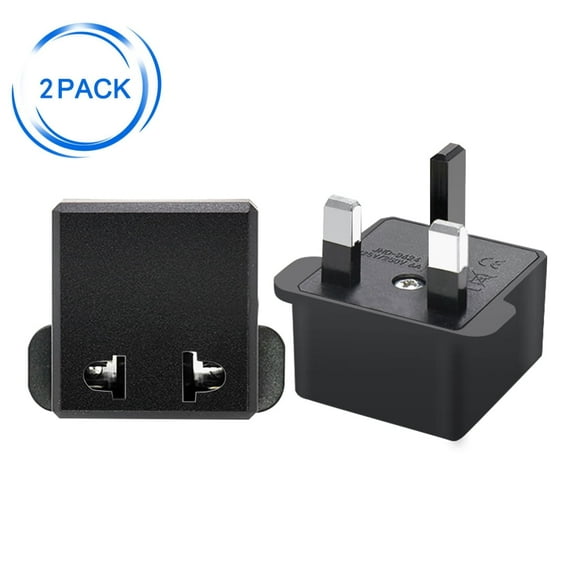 Strhowill 2 pcs US/EU to UK Plugs Adapter EU to UK Plugs Power Converter Plugs 2 Pin Socket US to UK Travel Adapter,UK 3 pin plug to 2 hole for China/Japan/USA/Germany