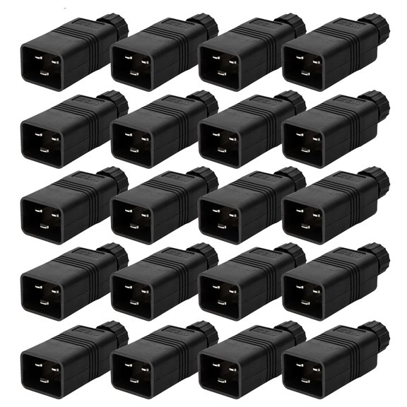 Strhowill 20 PCS IEC320 C20 Male Power Connector 16A/250V, Rewireable C20 Plug for Data Center Server, Rack PDU, UPS, Network Switch