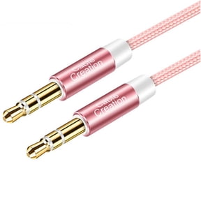 Strhowill 2PCS 3.5mm Audio Cable,male to male extension cable with right-angle plug,for mobile Smartphone, computer speakers, and tablet adapterRose gold/1.5ft