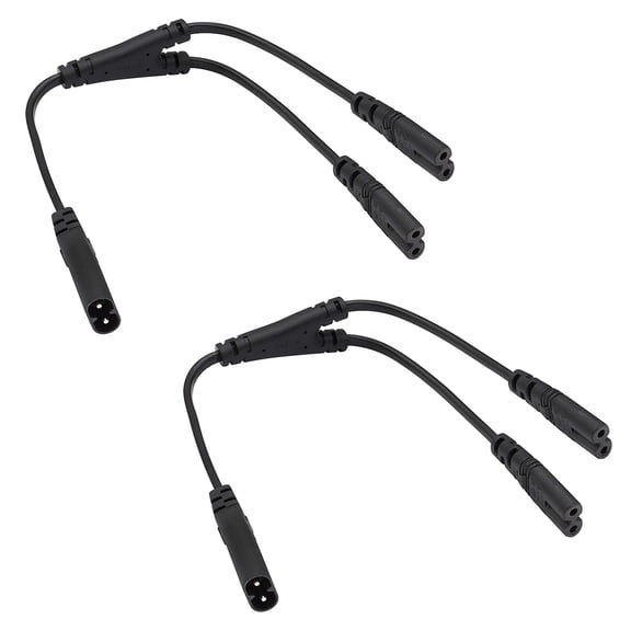 Strhowill 2PCS C8 to Two C7 Y-Splitter Power Cable 0.3 Meter, Figure-8 to Dual 2-Prong Adapter Cord, 2.5A 250V - for Laptop AC Adapter, Printer, Monitor, Speaker