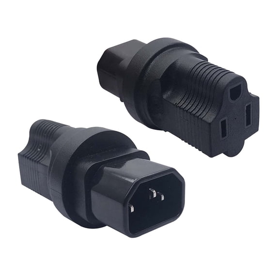 Strhowill 2PCS IEC320 C14 to NEMA 5-15R AC Power adapter,PDU cabinet/ UPS server plug 3 pin C14 male to American standard female 3 hole Power adapter socketC14 TO 5-15R