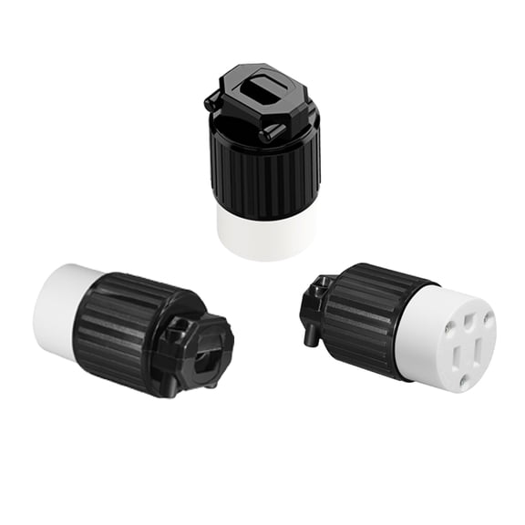 Strhowill 3 Pack Black & White Nema 5-15R Self Wiring Electrical Outlet Receptacle, 15A 125V, 3-Prong Grounded Socket for Appliance, Computer, Power Strip