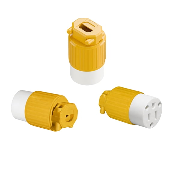 Strhowill 3 Pack Yellow Nema 5-15R Self Wiring Electrical Outlet Receptacle, 15A 125V, 3-Prong Grounded Socket for Appliance, Computer, Power Strip