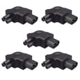 thumbnail image 1 of Strhowill 5 PCS 90-Degree Left Angle C8 to C5 Power Adapter, Figure-8 Male to Cloverleaf Female Connector,for Laptop and Electronics Power Cables, 1 of 8