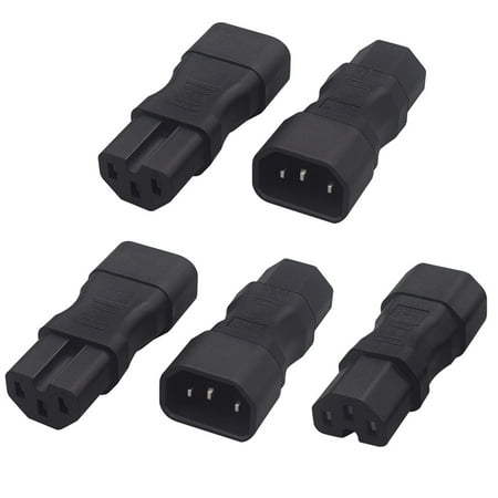 Strhowill 5 PCS C14 to C15 Power Adapter with Notch/Groove,Power Cables Connector for Server, Network Switch