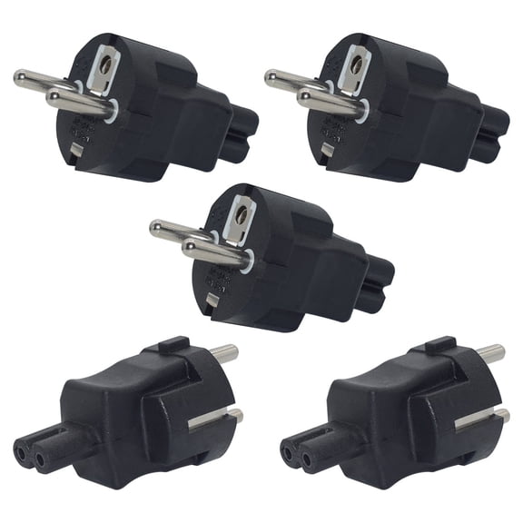 Strhowill 5 PCS EU to C7 Power Adapter, Converts Germany Schuko Plug to Figure-8 Outlet for Your Monitor and Various Small Home Appliances