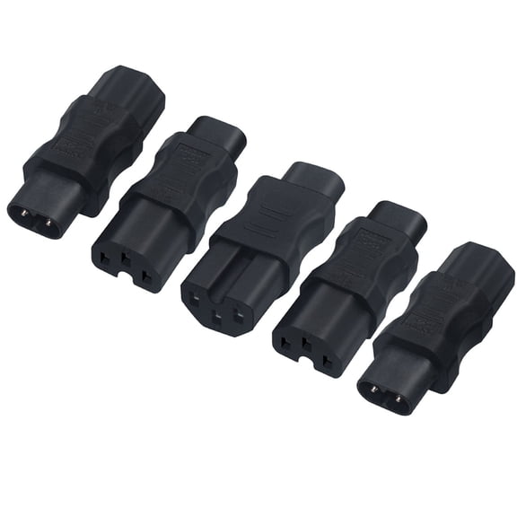 Strhowill 5 PCS IEC C8 to C15 Power Adapter with Notch, Reliable Connection for Studio Equipment and Powered Racks
