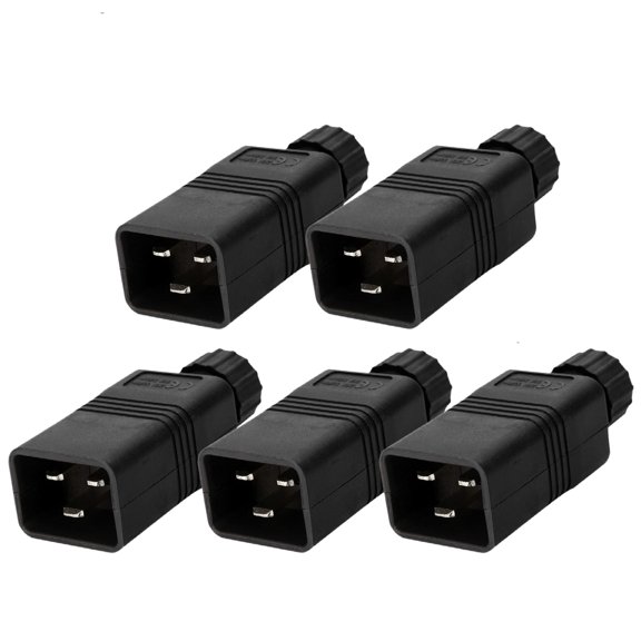 Strhowill 5 PCS IEC320 C20 Male Power Connector 16A/250V, Rewireable C20 Plug for Data Center Server, Rack PDU, UPS, Network Switch
