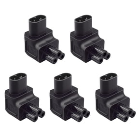 Strhowill 5 PCS Right Angle C8 to C5 Power Adapter - 90 Degree Upward Angled Figure-8 to Clover Leaf Adapter for Laptop Monitor and Compact Electronic