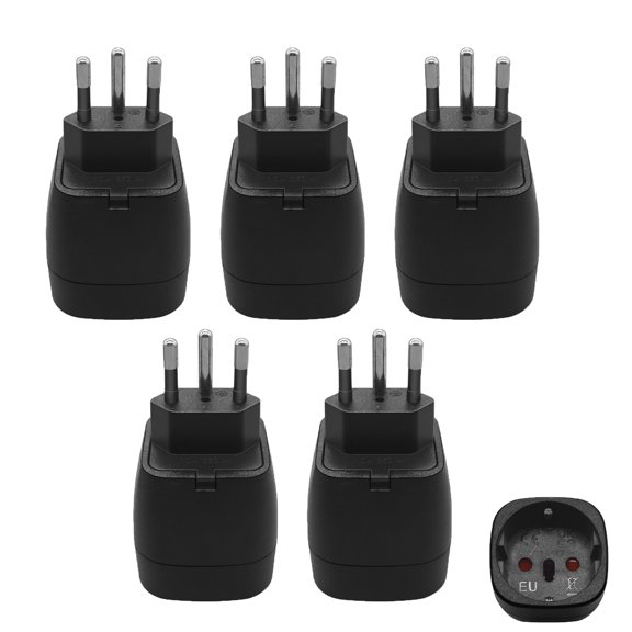 Strhowill 5 Pack Swiss Plug to EU Socket Adapter, 1 to 2 Splitter Converter, EU-11A-1CHE Swiss Male to European Standard Outlet Power Travel Adapter for Home and Travel Use