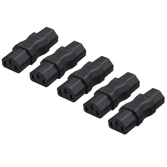 Strhowill 5 pcs C13 to C13 Female to Female Power Adapter/Connector, for Extending & Connecting PC, Monitor, Printer & Server