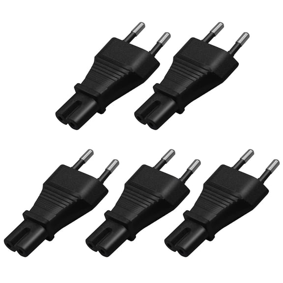 Strhowill 5PCS EU 4.0mm to C7 Power Adapter,European 2-Pin to Figure-8 Connector for Home Entertainment Systems & Office Electronics