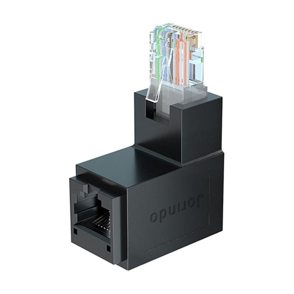 Strhowill 90-Degree Up Angle RJ45 Male to Female Adapter - Cat6 ...