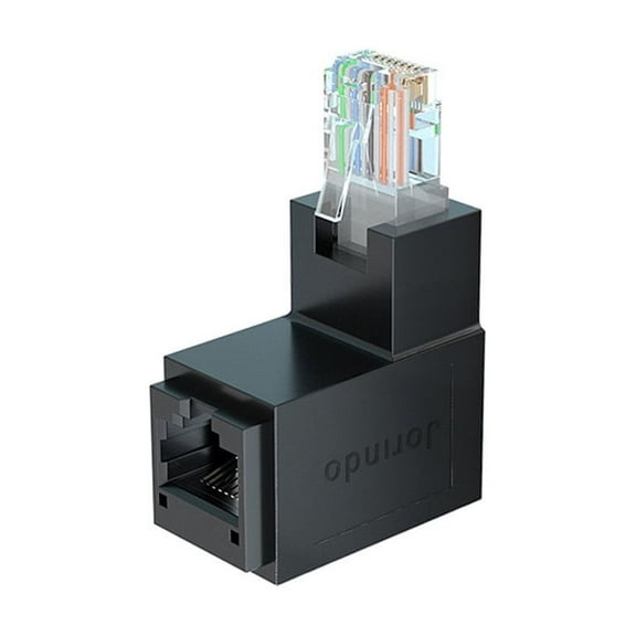 Strhowill  90-Degree Up Angle RJ45 Male to Female Adapter - Cat6 Shielded Ethernet Connector for Network Switch, Router, Office/Home Wiring