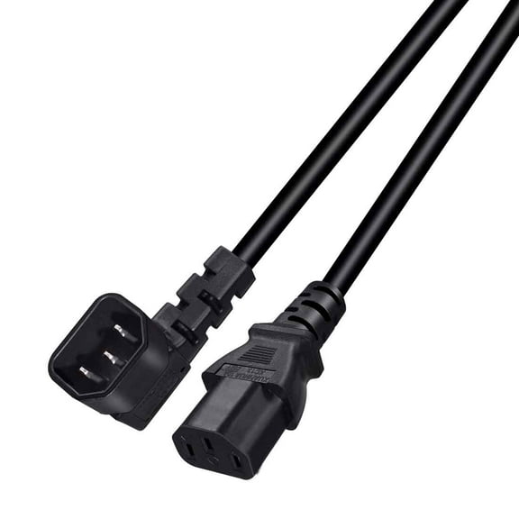 Strhowill 90 Right-Angle IEC C14 to C13 Power Cord,C14 Male to C13 Female Power Supply Extension Cord Plug Converter Adapter for Monitors Computers 1M