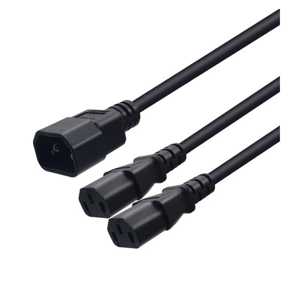 Strhowill C14 TO 2 X C13 Y Splitter Power Adapter Cable 10A 250V UPS PSU Extension Cable.UPS Server C14 Conversion Two C13 Conversion two devices in one
