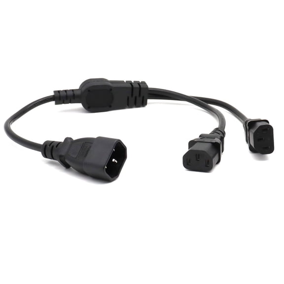 Strhowill C14 TO 2 X C13 Y Splitter Power Adapter Cable 10A 250V UPS PSU Extension Cable. for UPS Server,PC,HDTV,monitor,printer