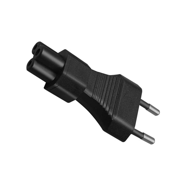 Strhowill EU plug to IEC320 C5 AC Power converter plug,European standard plug cylindrical 2-pin TO C5 3-hole AC power converter,EU male plug to C5 Laptop power adapter converter