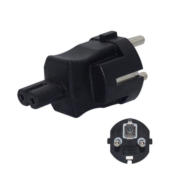 Strhowill German standard plug to IEC320 C7 AC power converterEuropean plug 4.8MM cylindrical 2-pin turn Figure 8 jack  Laptop power adapter plugGerman standard plug to C8