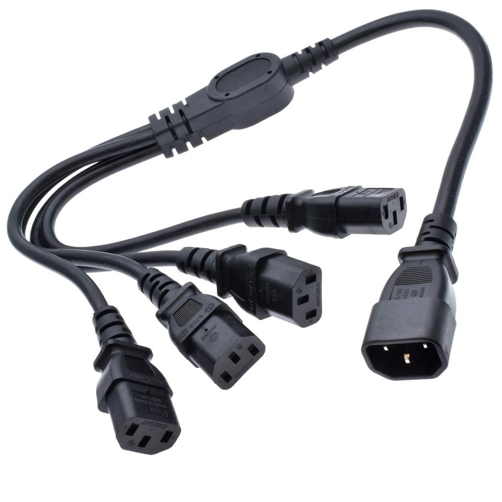 Strhowill IEC320 C14 TO C13 4 WAY Y Splitter Power Adapter Cable 10A ...