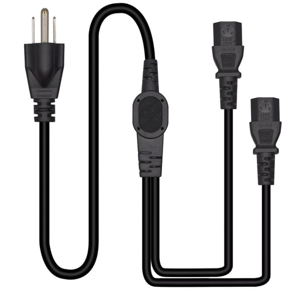 Strhowill NEMA 5-15P TO 2 x C13 Power Cord Splitter Cable,5-15P to Dual C13 Y Splitter Power Cord ,American 3 pin 3 pole to C13 Multiple interface Computer Power Splitter Cord