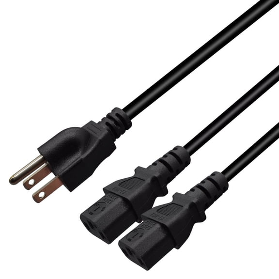Strhowill NEMA 5-15P TO 2 x C13 Power Cord Splitter Cable,5-15P to Dual C13 Y Splitter Power Cord ,American 3 pin 3 pole to C13 Multiple interface Computer Power Splitter Cord