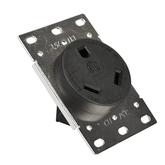 Strhowill NEMA TT-30R,Industrial Power Wall RV Receptacle 30Amp 125V 3 Pole 3 Wire Power Socket,Work for RV TrailerBlack
