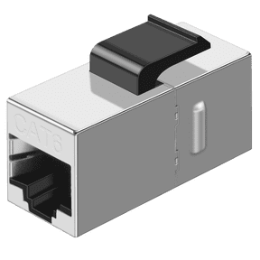 Strhowill RJ45 Cat6 Shielded in-line Coupler,Cat 6 Female to Female Keystone Jack 8P8C Cat5e Modular Connector with Keystone Latch,Silver